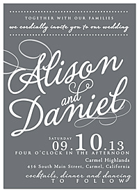 "Scripted" Rustic Wedding Invitations